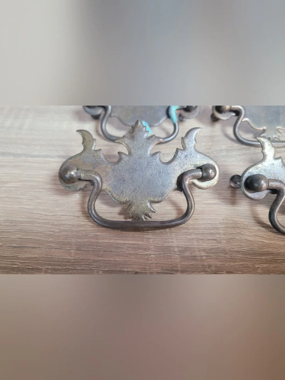 Antique Brass Drawer Pulls - Brown Patina (Set of 6)
